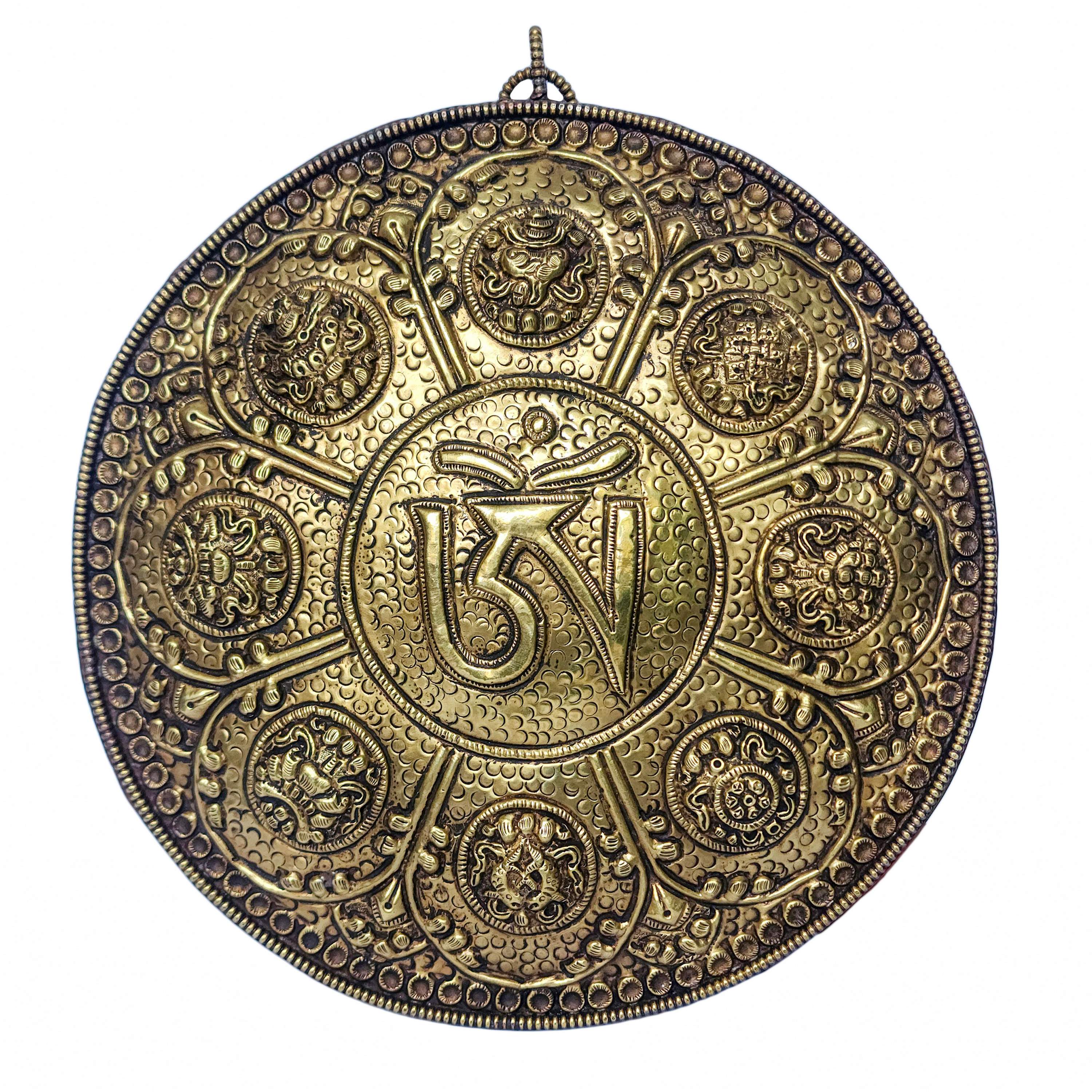 Buddhist Metal Wall Hanging, Gold Plated, High Quality, Tibetan Calendar