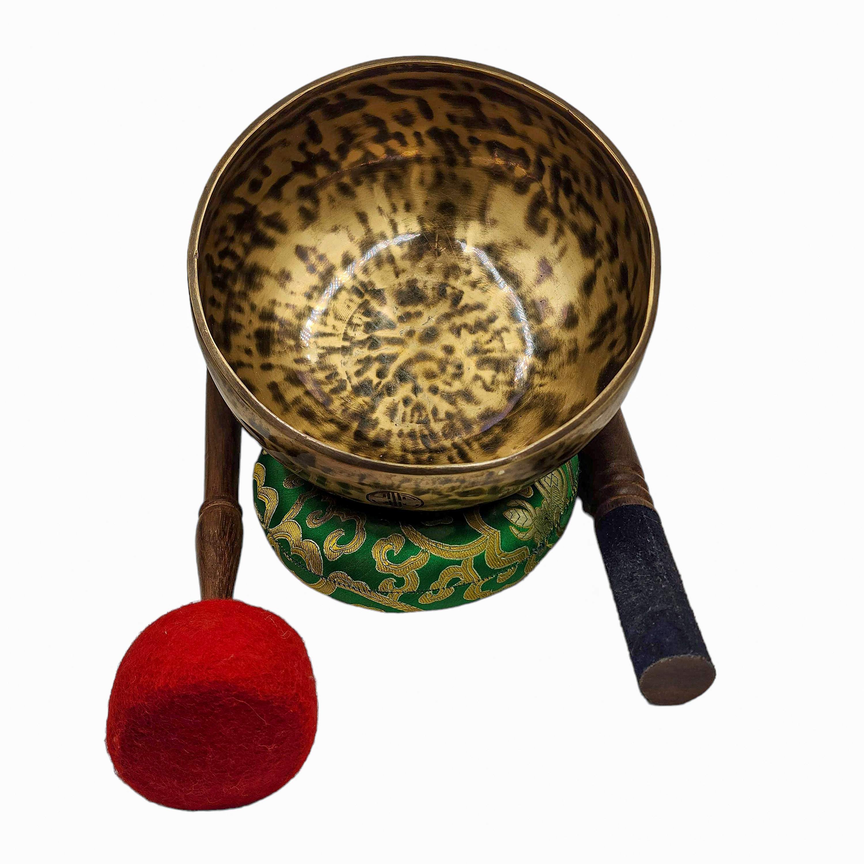 full Moon Bowl, Buddhist Hand Beaten, Moon Carved, Antique Finishing, select Accessories