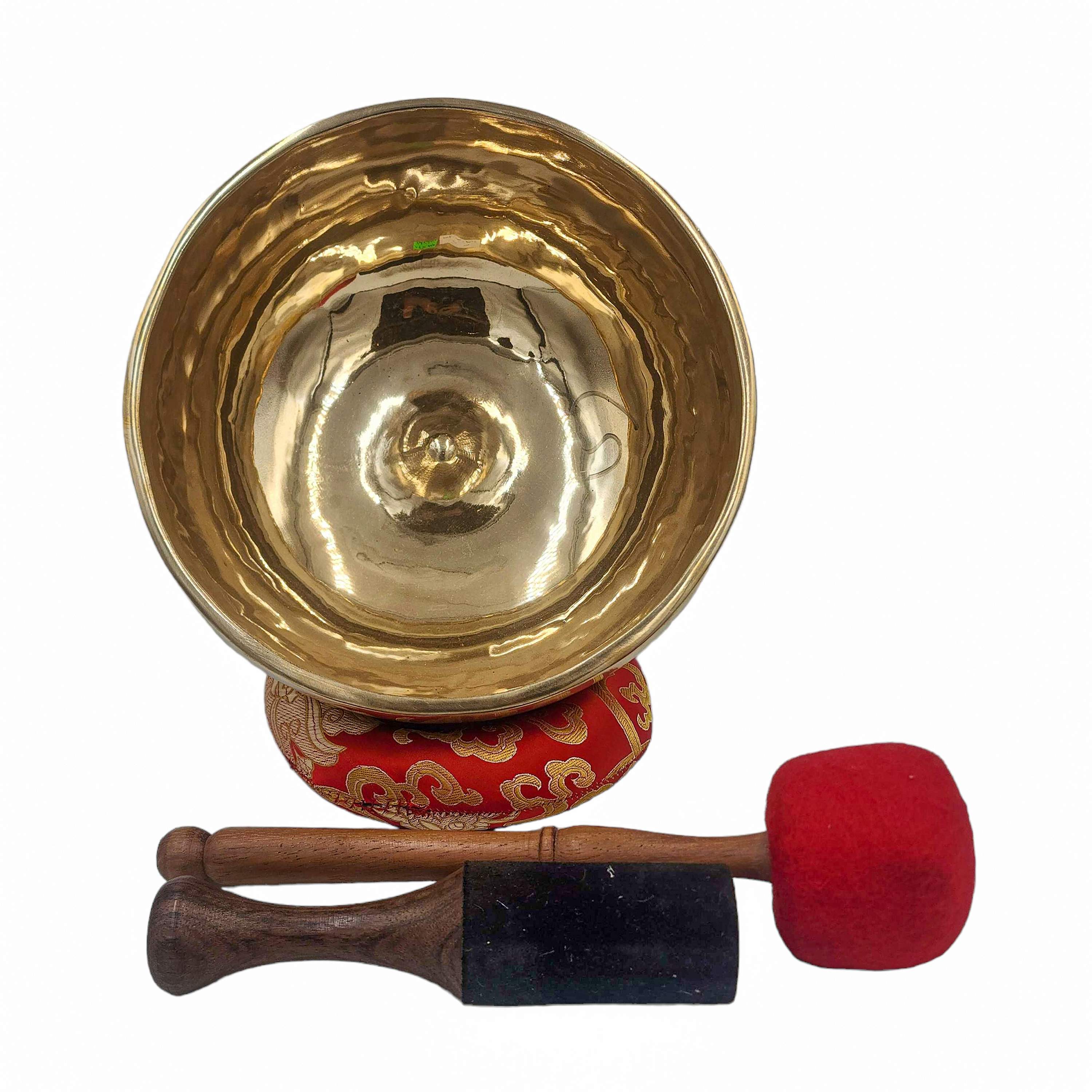 Jambati Singing Bowl, Buddhist Hand Beaten, Glossy Finishing, select Accessories