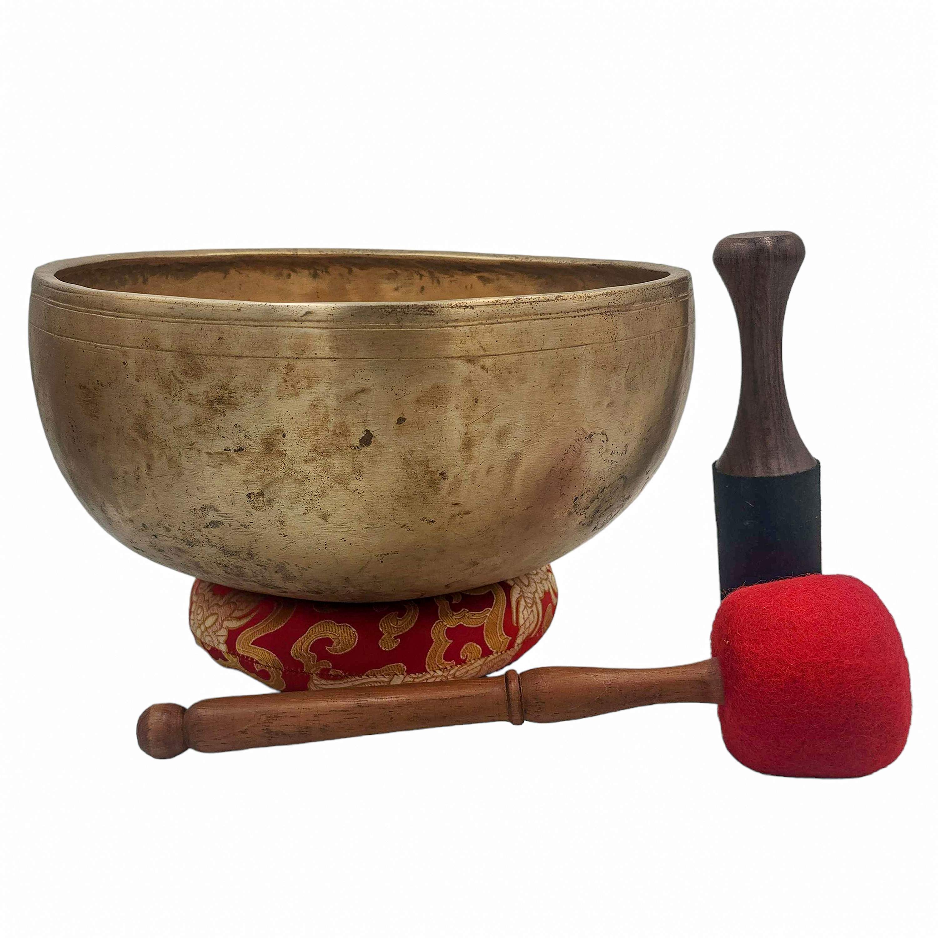 Kopre Singing Bowl, Buddhist Hand Beaten, Antique Finishing, <span Style=
