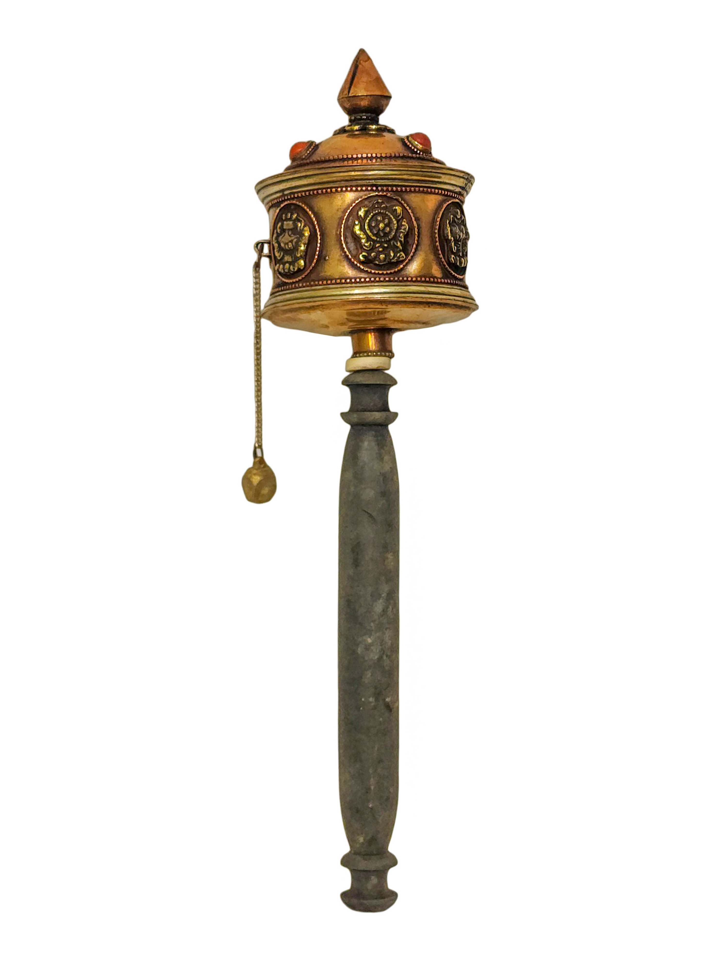 Hand Held Prayer Wheel, Buddhist Handmade Prayer Wheel <span Style=