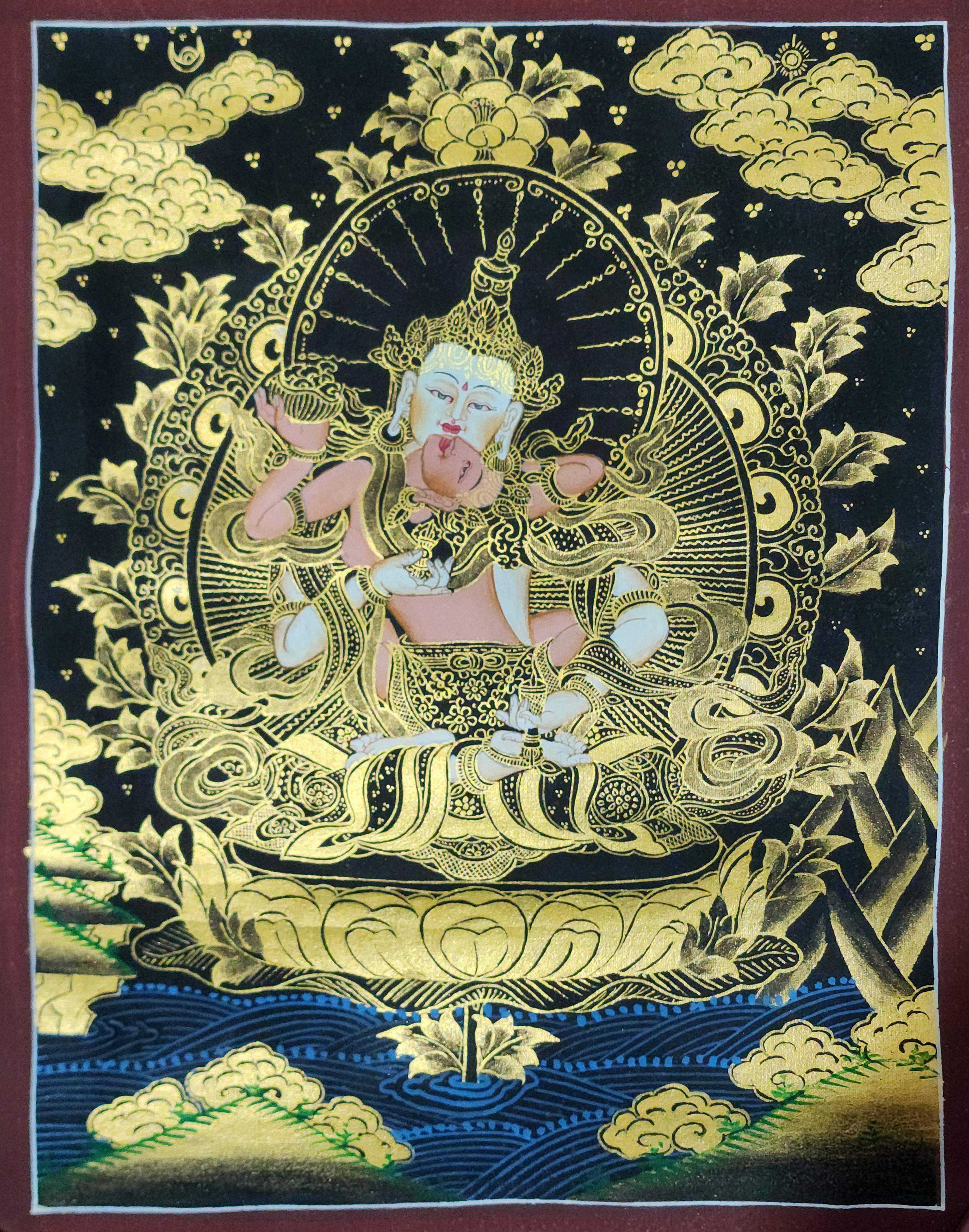 Vajrasattva Thangka, Buddhist Traditional Painting, Hand Painted
