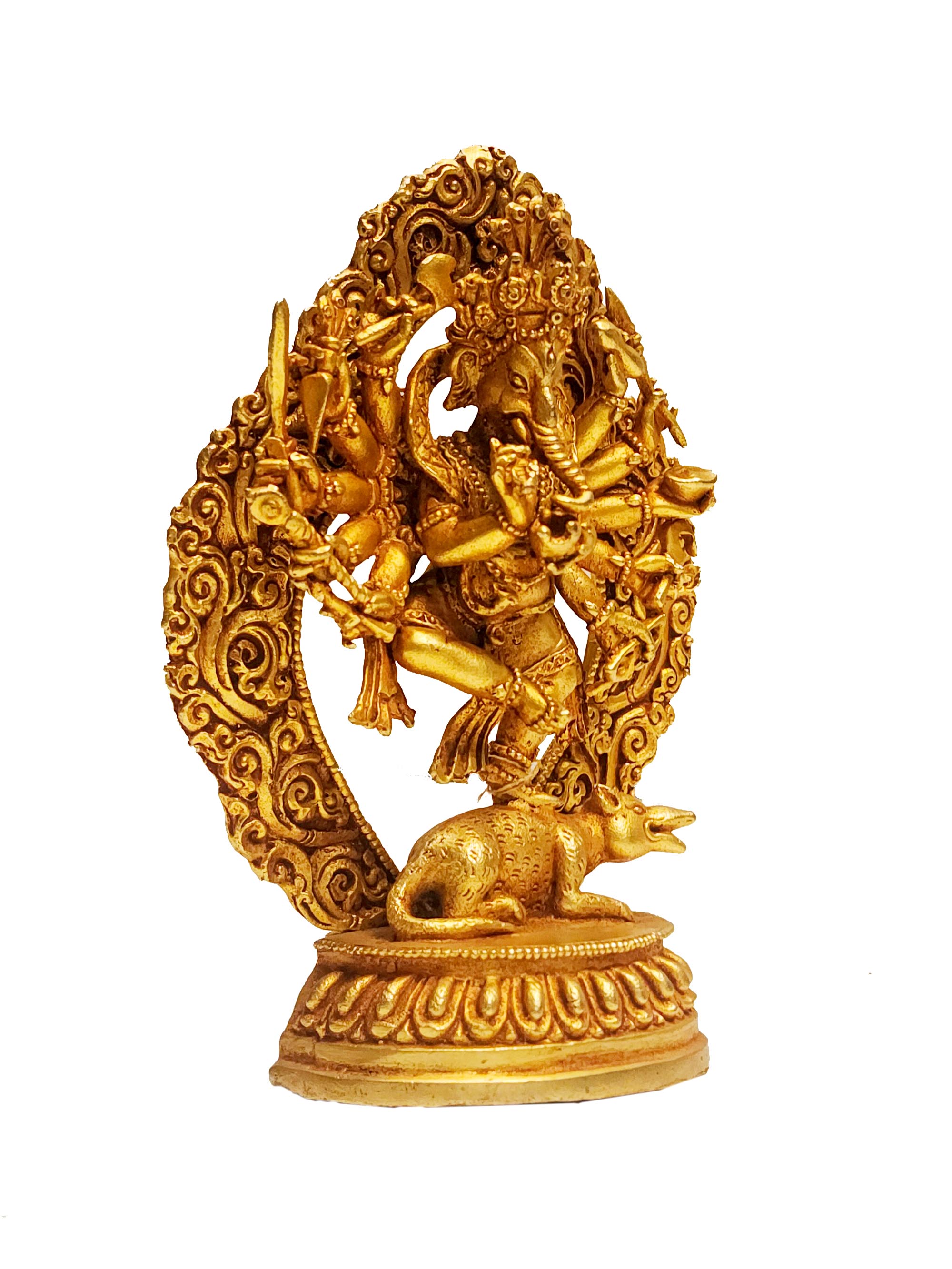 ganesh, Buddhist Miniature Statue, full Gold Plated