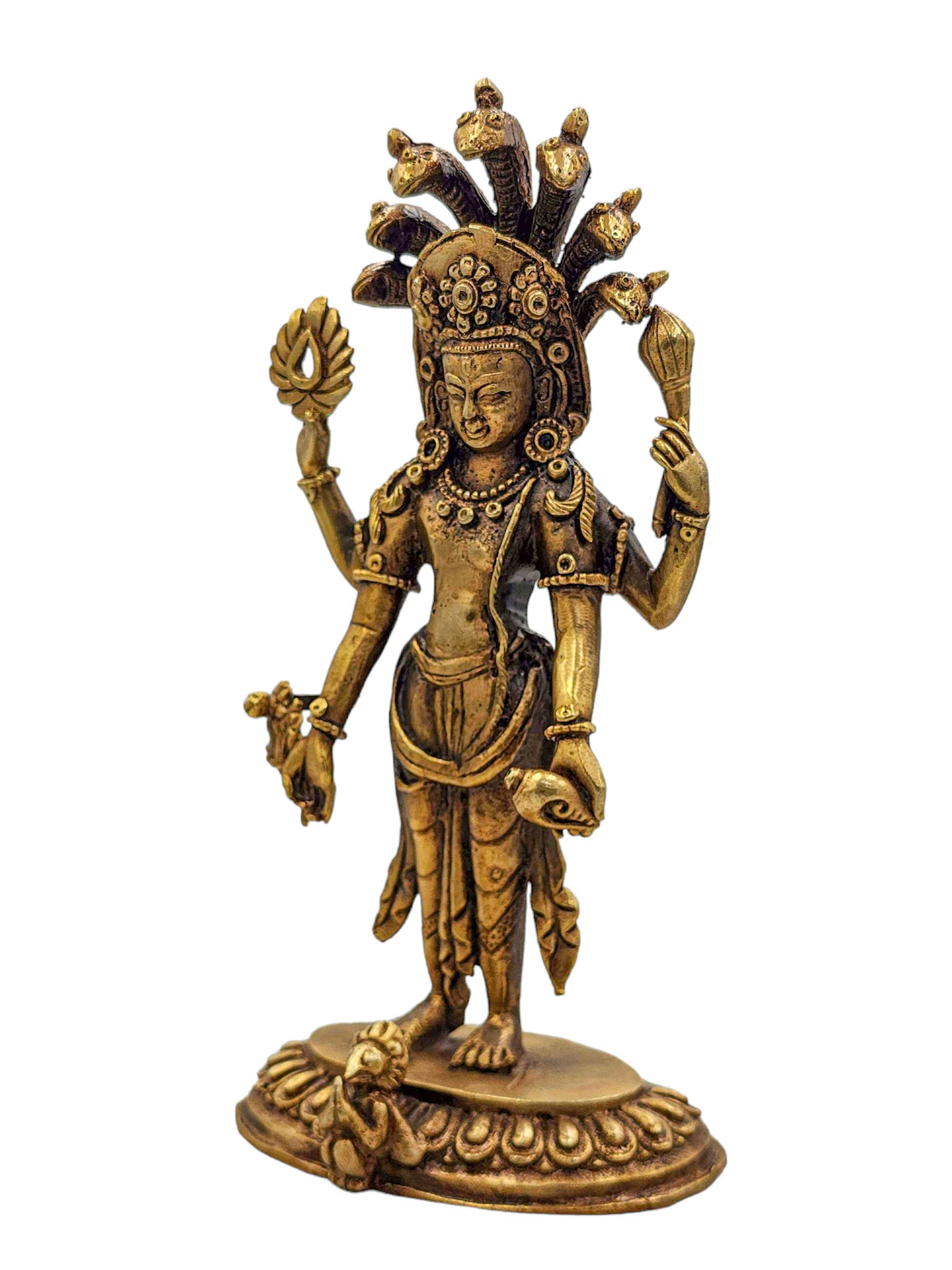 narayana Or Bishnu, Buddhist Handmade Statue, gold Plated, high Quality