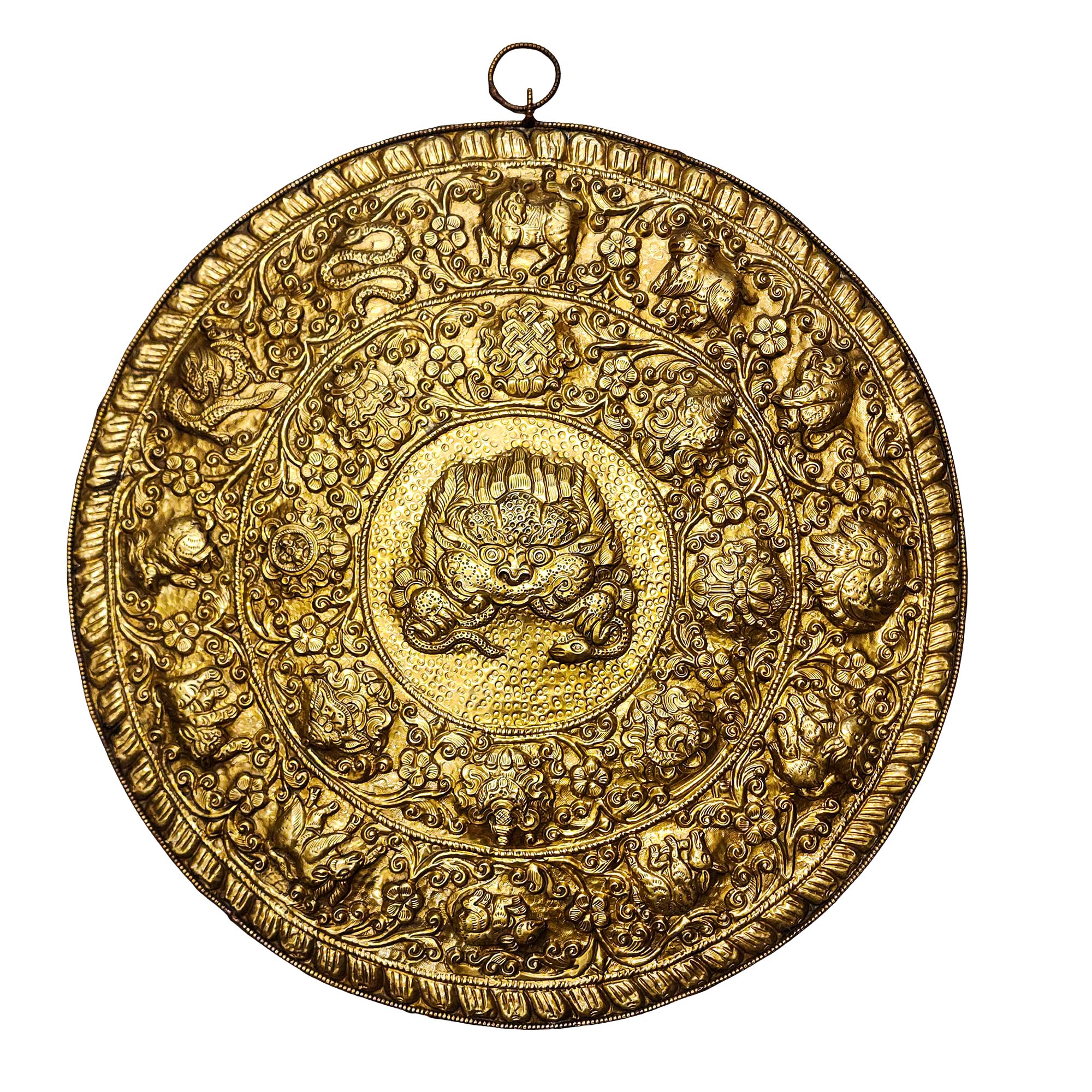 Buddhist Metal Wall Hanging, Tibetan Calendar <span Style=