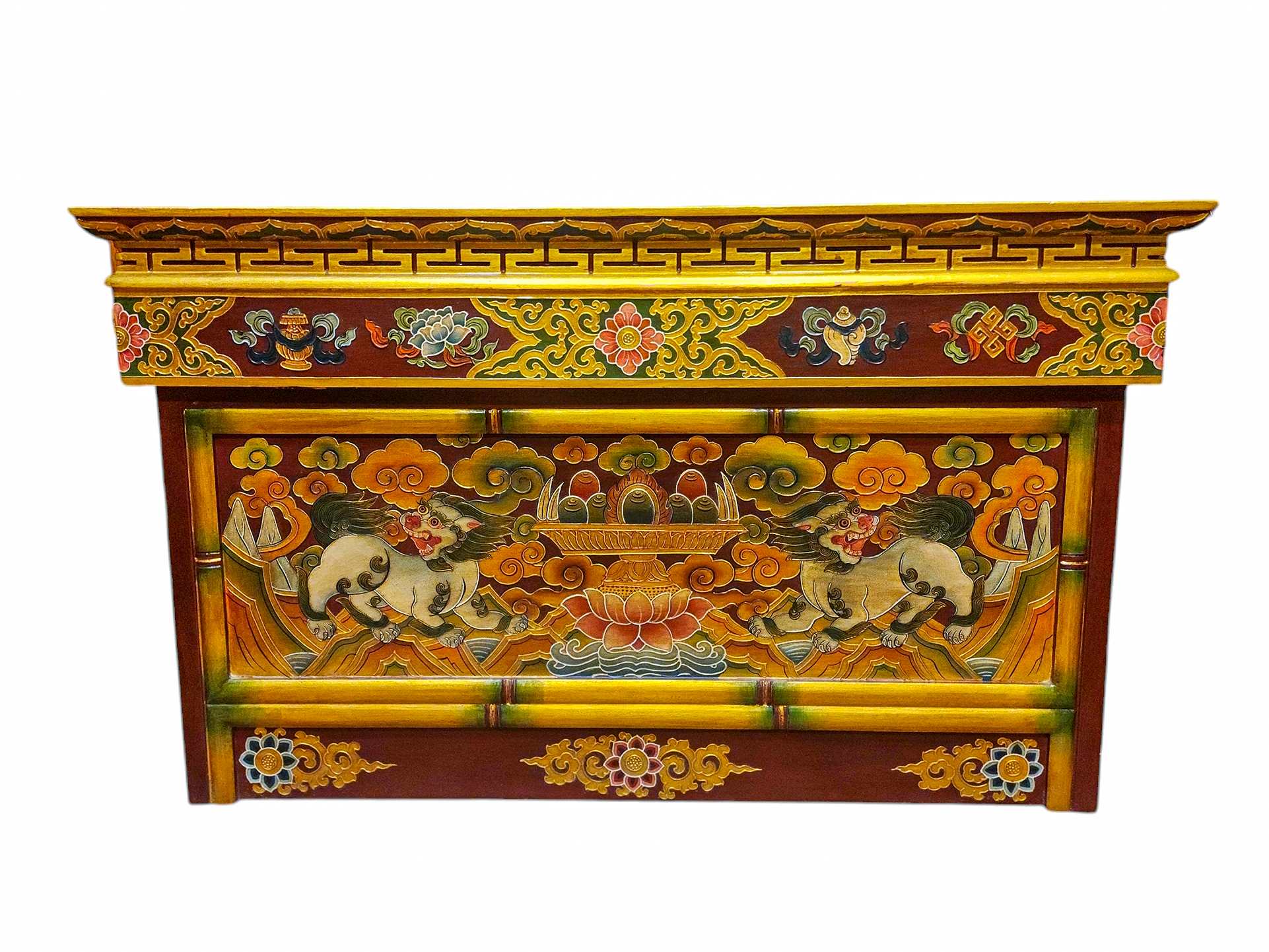 Large Tibetan Foldable Meditational Wooden Table <span Style=