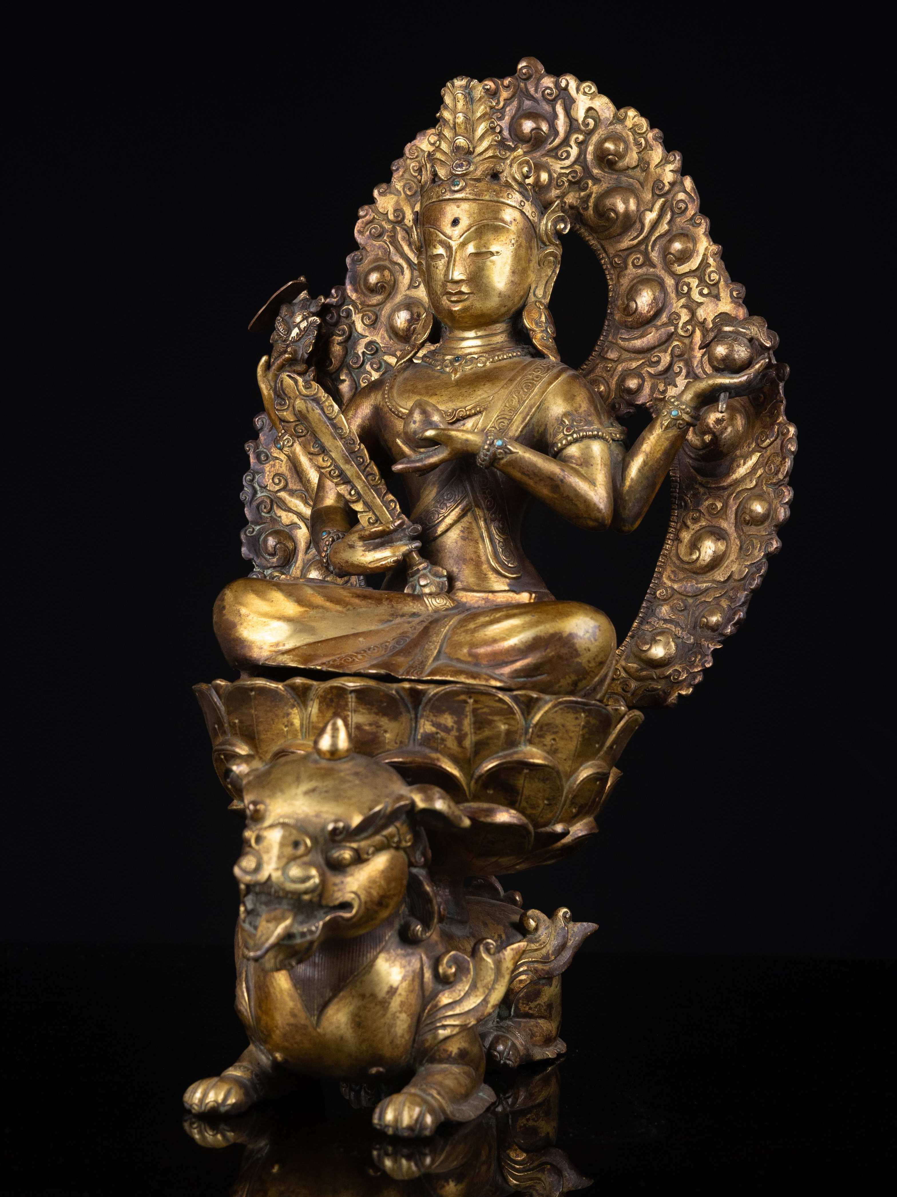 wangchok Terwal Drolma, Buddhist Handmade Statue, full Gold Plated, face Painted, High Quality