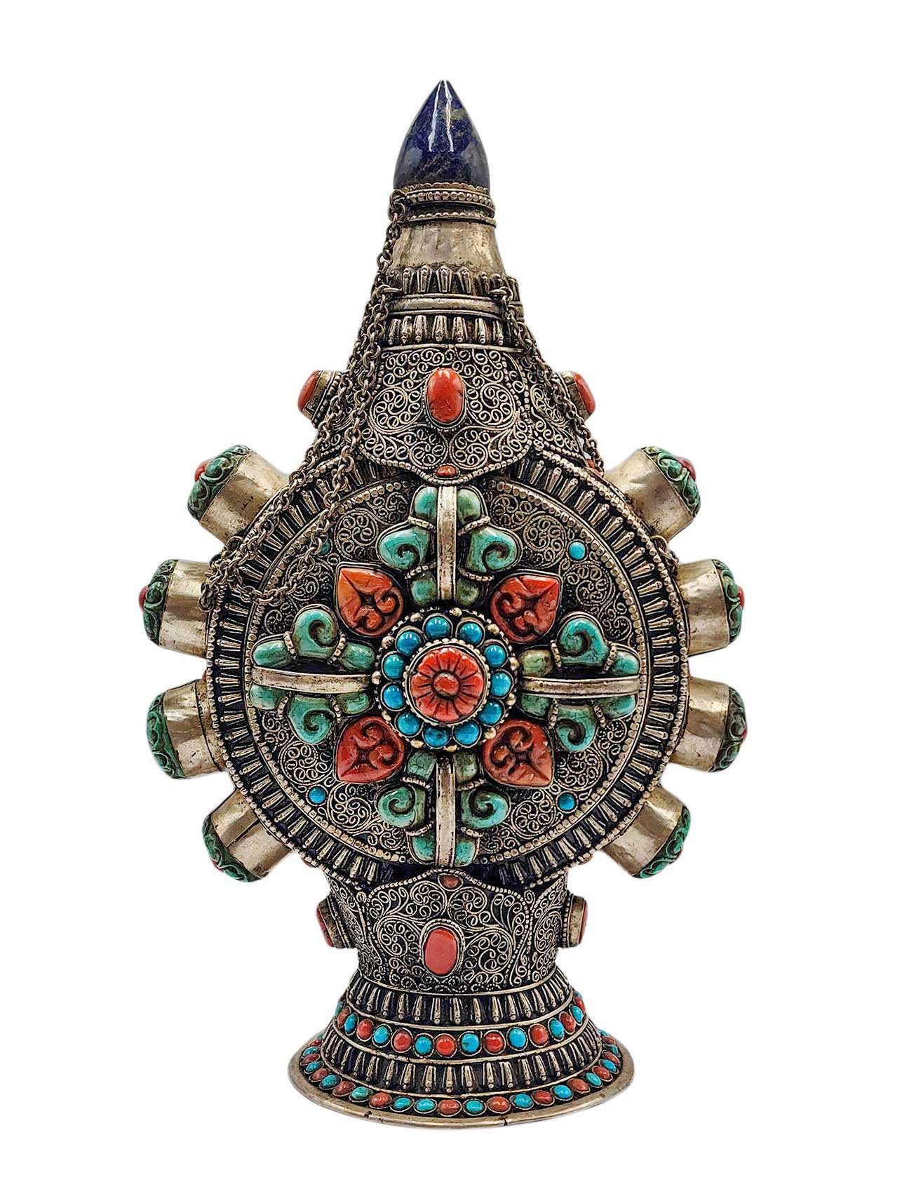Tibetan Silver Snuff Bottle, <span Style=