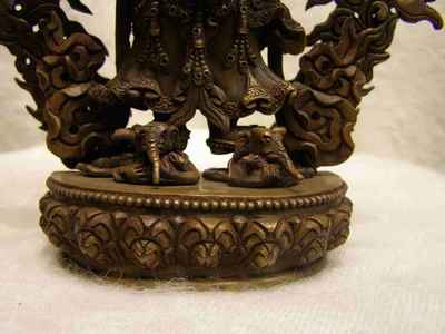 White Mahakala Statue, [chocolate Oxidized], [old Post], [remakable]