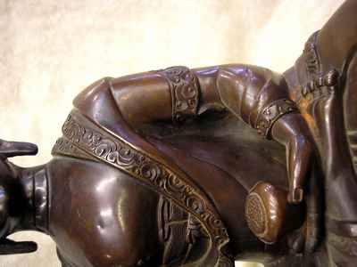 Shakyamuni Buddha Statue, [chocolate Oxidized], [old Post], [remakable]