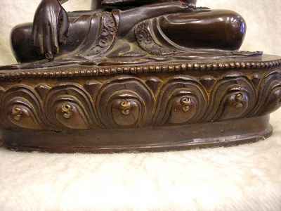 Shakyamuni Buddha Statue, [chocolate Oxidized], [old Post], [remakable]