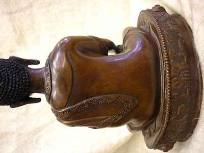 Shakyamuni Buddha Statue, [chocolate Oxidized], [old Post], [remakable]