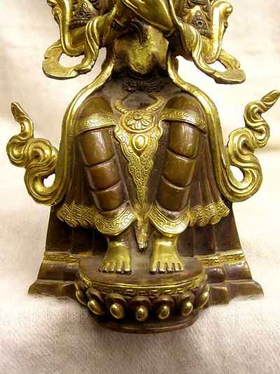 Maitreya Buddha Statue Partly Gold Plated With Painted Face, [old Post], [remakable]