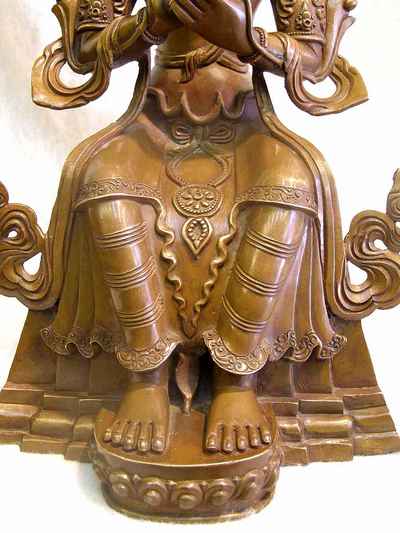 Maitreya Buddha Statue, [chocolate Oxidized], [old Post], [remakable]