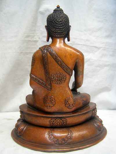Shakyamuni Buddha Statue, [chocolate Oxidized], [old Post], [remakable]