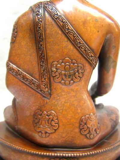 Shakyamuni Buddha Statue, [chocolate Oxidized], [old Post], [remakable]