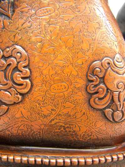 Shakyamuni Buddha Statue, [chocolate Oxidized], [old Post], [remakable]