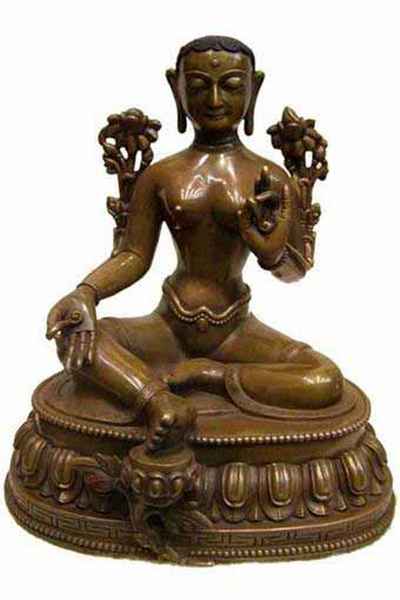Green Tara Statue, [chocolate Oxidized], [sold]