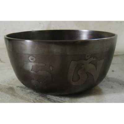 Carved - Deeop Om Mani Padme Hum Design Oxidized Singing Bowl, [select Accessories]
