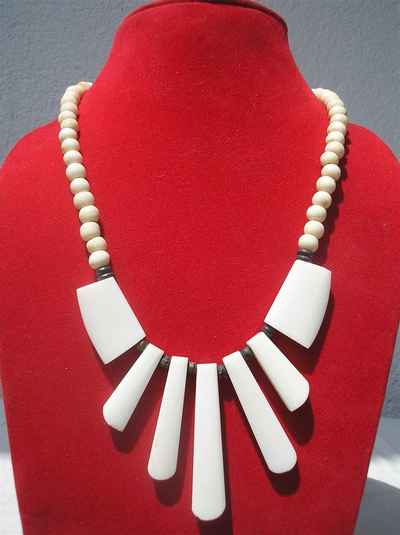 Bone Design Yak Bone Necklace, Handmade In Nepal