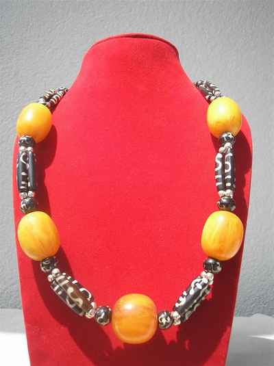 Bone Design Yak Bone Necklace, Handmade In Nepal