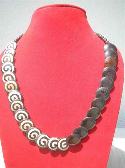 Bone Design Yak Bone Necklace, Handmade In Nepal