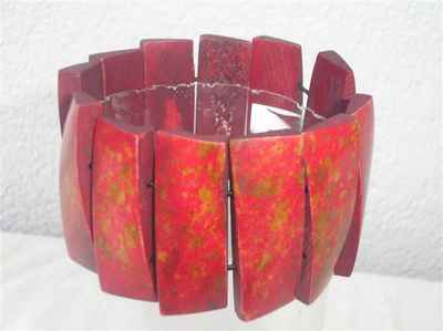 Red Bone Yak Bone Bracelet, Handmade In Nepal