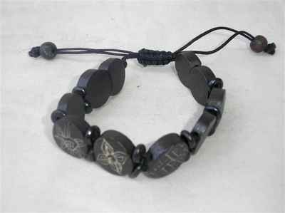 Om Design Yak Bone Bracelet, Handmade In Nepal