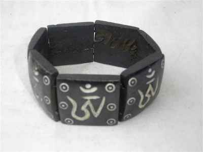 Om Design Yak Bone Bracelet, Handmade In Nepal