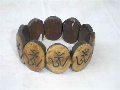 Om Design Yak Bone Bracelet, Handmade In Nepal