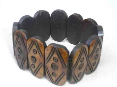 Diamond Design Yak Bone Bracelet, Handmade In Nepal