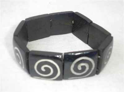 Spiral Design Yak Bone Bracelet, Handmade In Nepal