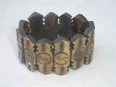 Om Design Yak Bone Bracelet, Handmade In Nepal