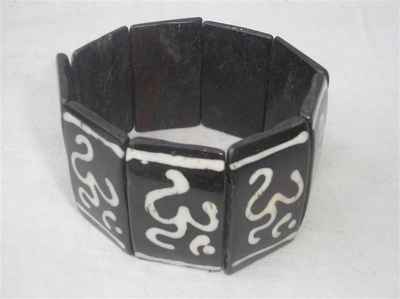 Om Design Yak Bone Bracelet, Handmade In Nepal