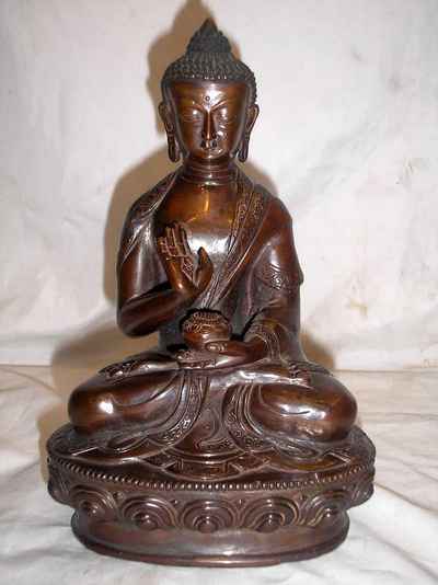 Amoghasiddhi Buddha Statue, [chocolate Oxidized], [sold]
