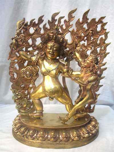Mahakala With Consort, [shakti], Yab-yum Statue, [gossy], [sold]