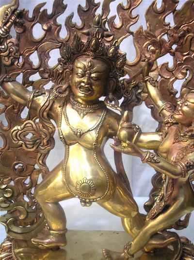 Mahakala With Consort, [shakti], Yab-yum Statue, [gossy], [sold]