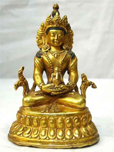 Aparimita, Buddhist Handmade Statue, Chepame, Amitayus, Full Gold Plated