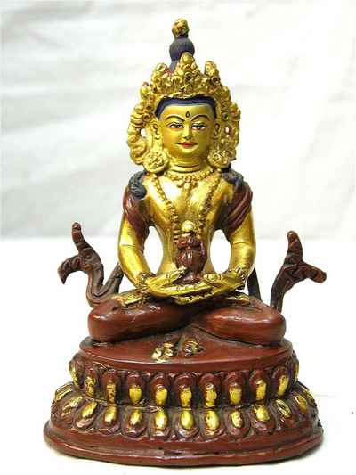 Aparimita, Buddhist Handmade Statue, Chepame, Amitayus, Partly Gold Plated