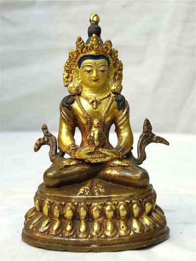 Aparimita, Buddhist Handmade Statue, Chepame, Amitayus, Partly Gold Plated