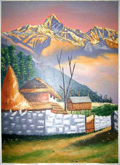 House Of Nepal Oil Painting