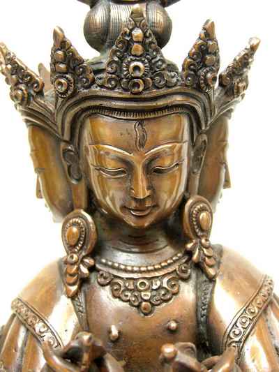 Copper Statue Of Guhyasamaja [chocolate Oxidation]