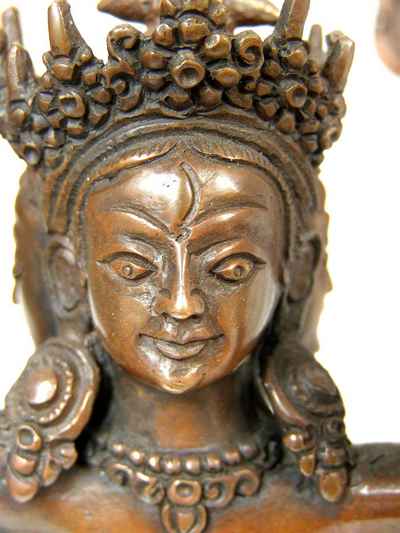 Copper Statue Of Guhyasamaja [chocolate Oxidation]