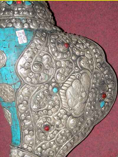Conch Shell With White Metal