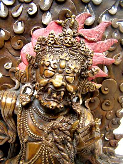 Vajrapani Statue, [chocolate Oxidized], [old Post], [remakable]