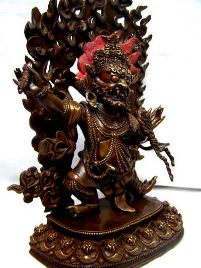 Vajrapani Statue, [chocolate Oxidized], [old Post], [remakable]