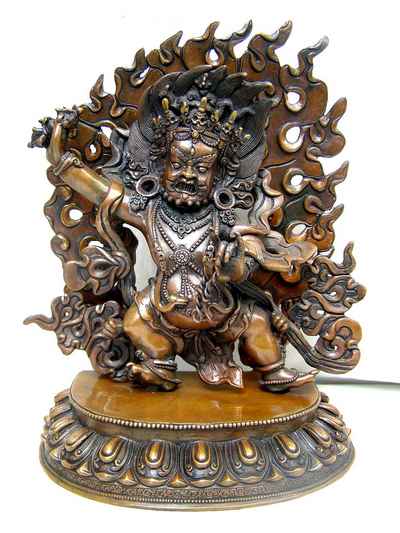 Vajrapani Statue, [chocolate Oxidized], [old Post], [remakable]