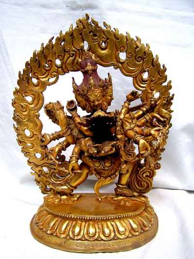 Chakrasamvara - Heruka Statue Full Fire Gold Plated