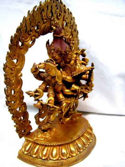 Chakrasamvara - Heruka Statue Full Fire Gold Plated