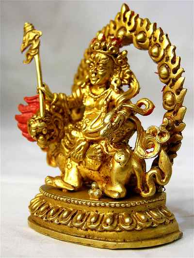 Namtose Vaisravana Jambhala Statue, [full Gold Plated]